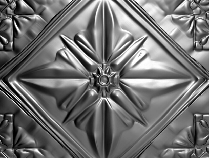 close-up-metal-tile-with-flower-design-generative-ai_900958-43372