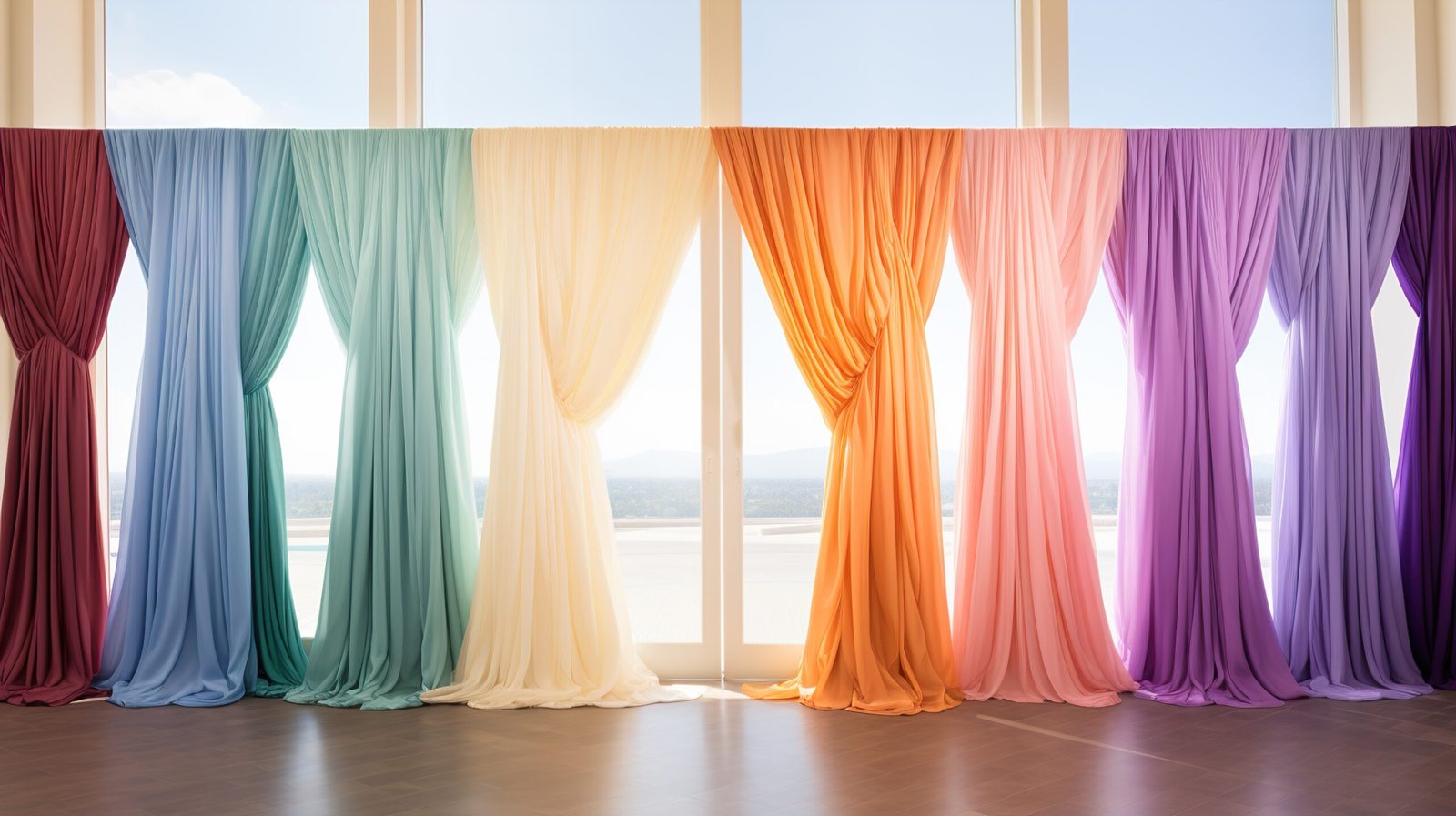 pastel colored curtains