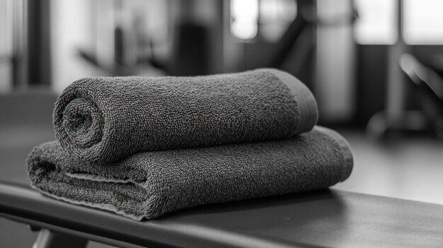 rolled-towels-gym-bench-workout-background_1375057-30404